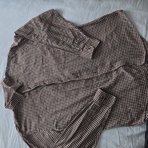 Arrow Men's Brown and White Checkered Shirt